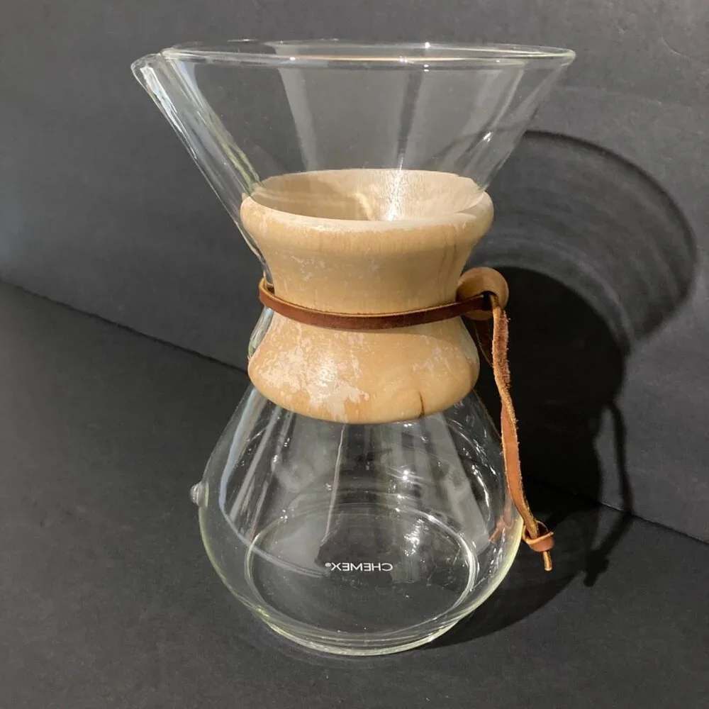 Vintage 1970s Chemex Pour Over Coffee Maker Glass And Wood